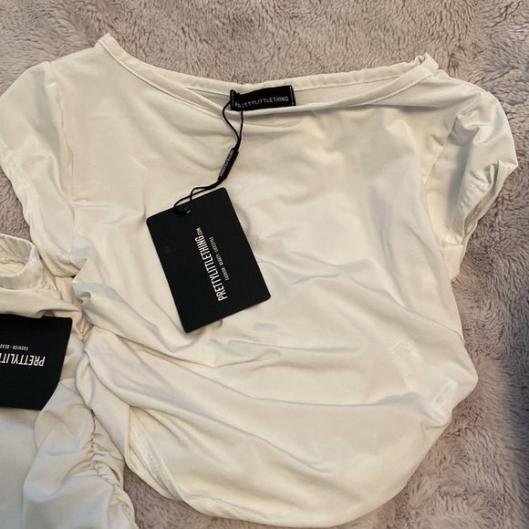 White Pretty Little Thing Two Piece Set - Picture 2 of 3